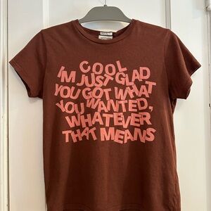 MOTHER “I’m Just Glad” The lil Goodie Goodie soft brown tee NWT XS